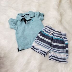 2 piece 3-6mo Nautica short set